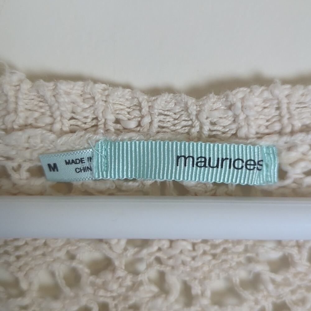 Cottagecore Embroidered Open Knit Sweater 100% Cotton Women's Medium - Picture 4 of 11